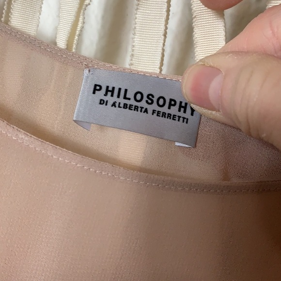 Philosophy de Alberta Ferretti Blush Short Sleeve Sheer Neckline Dress… - Picture 11 of 16